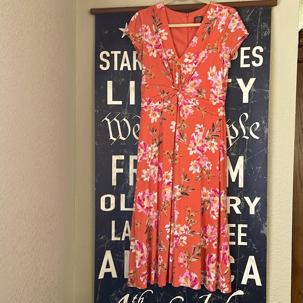 Vince Camuto Floral Coral Dress